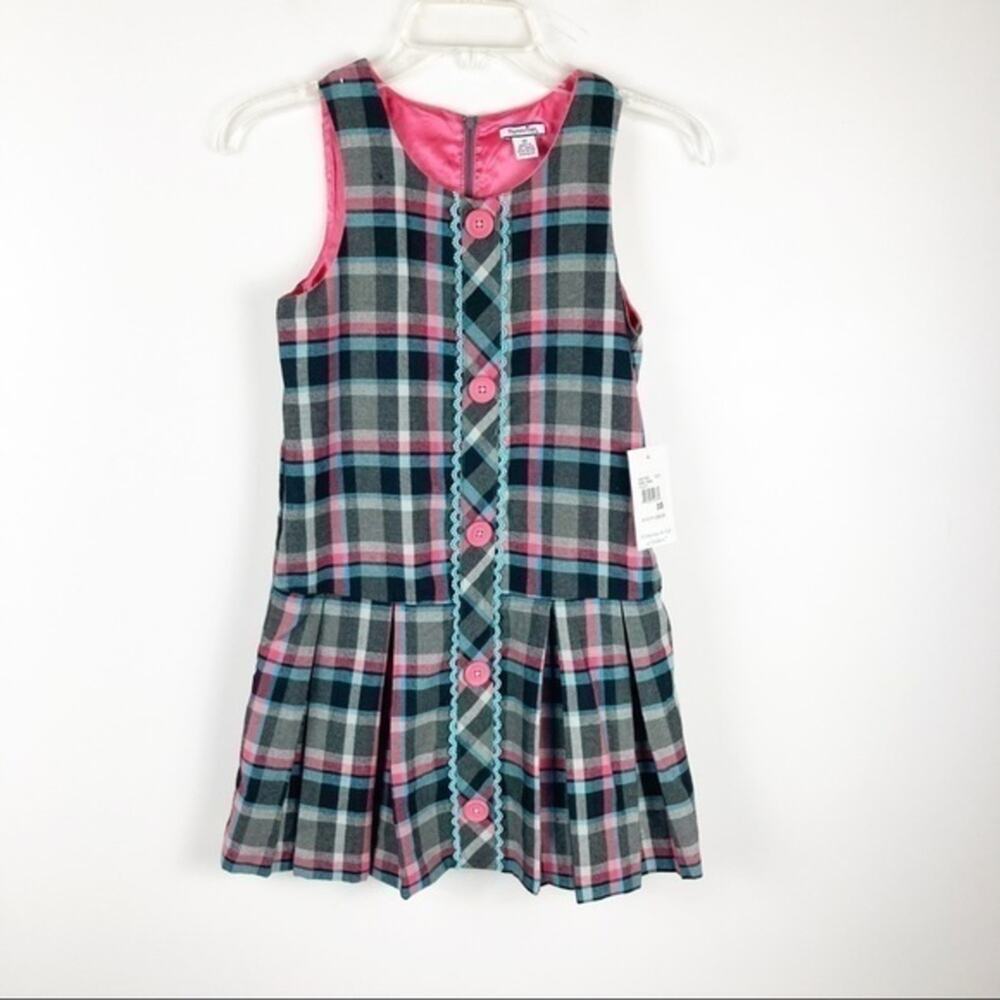 NWT Heartstrings Girls Grey‎ Plaid Dress Sz 10